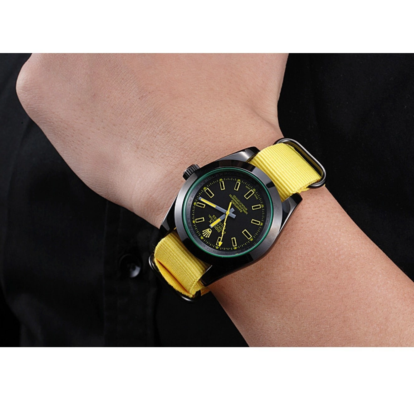 Rolex copies cheap 621999 Strap Nylon Rolex Bamford Yellow Milgauss 0530